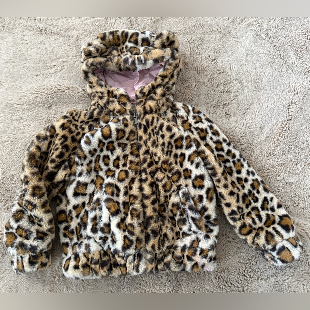 Tucker + Tate faux fur animal print jacket, girls 4